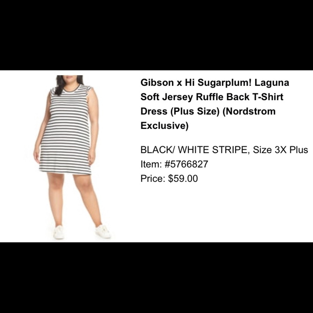 Gibson x SugarPlum black, stripped dress
